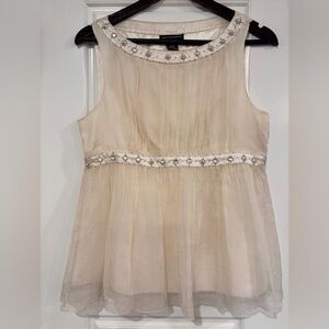 Beautiful silk and sheer , side zip top